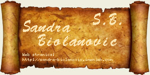 Sandra Biolanović vizit kartica